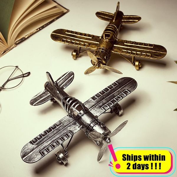 

decorative objects & figurines wrought iron airplane model desk ornaments vintage figurine craft coffee shop red wine cabinet racks home dec