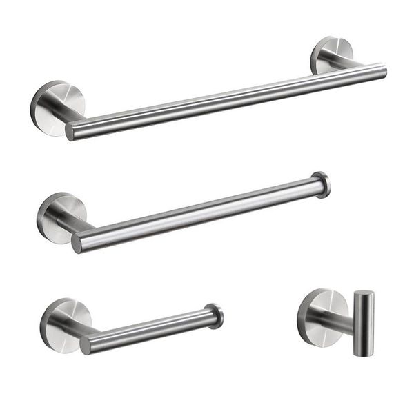 

bath accessory set wall mounted round towel bar ring paper holder robe hook brushed gold/black/brushed stainlesssteel bathroom accessories