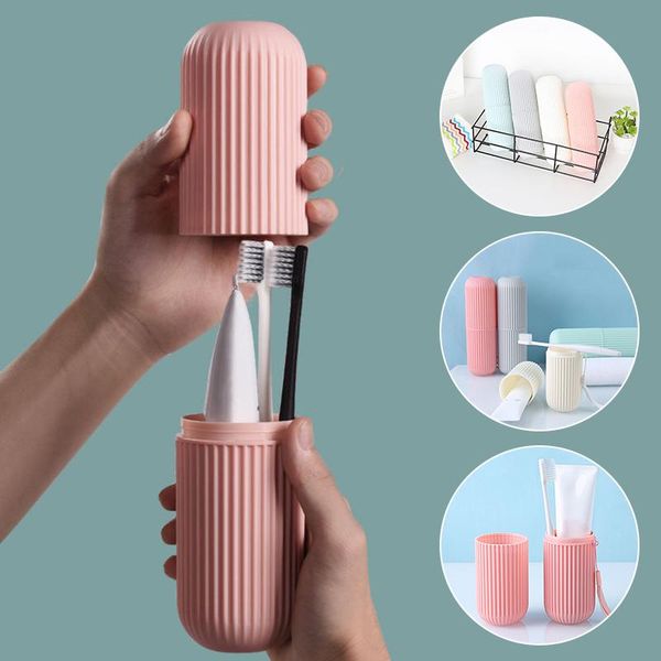 

toothbrush holders travel portable toothpaste storage case outdoor camping holder household organizer cup bathroom accessories