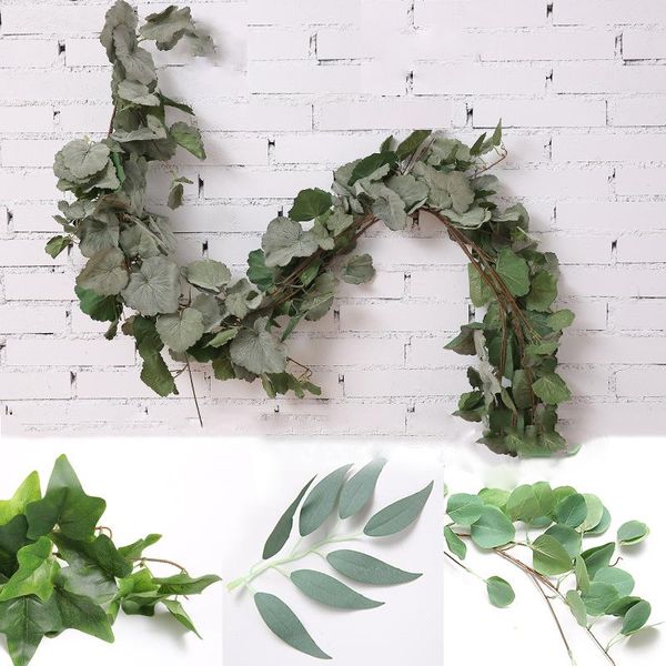 

2 m artificial plants vines wall decor fake silk eucalyptus rattan greenery ivy wreath wedding decoration artificial eucalyptus