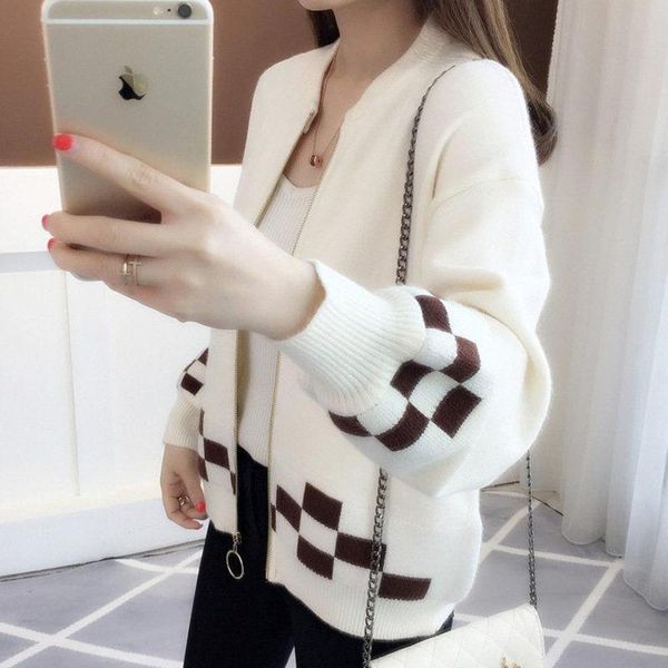 

women's knits & tees knitted cardigan 2021 spring and autumn coat trend loose korean sweater, White