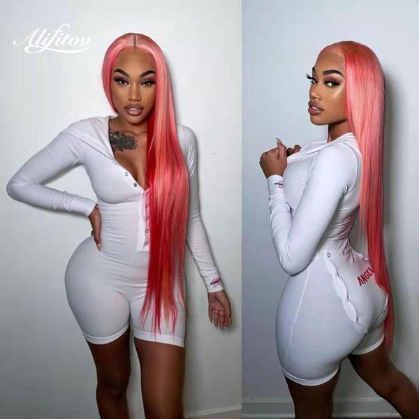 

lace wigs alifitov red ombre laceÂ frontÂ wigs long kinky straight wig colored human hair transparent for black women, Black;brown