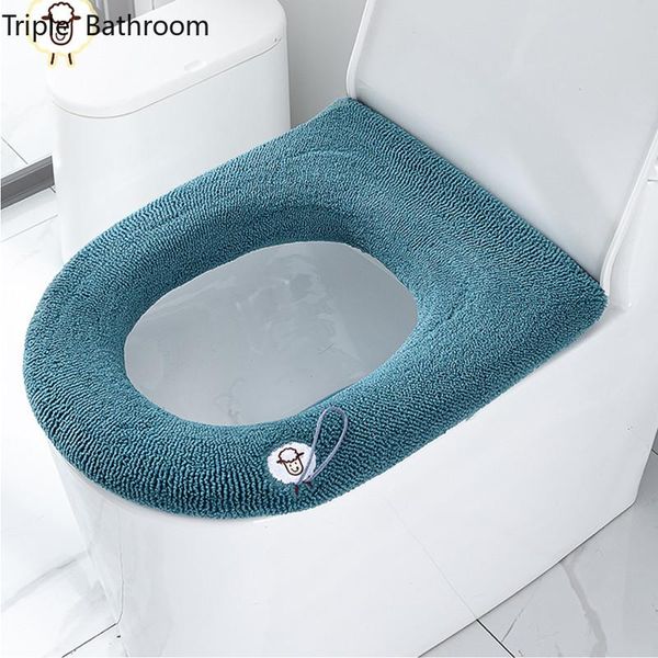 

toilet seat covers bathroom winter keep warm mat plush seasons universal soft cover thicken cushion household accessories