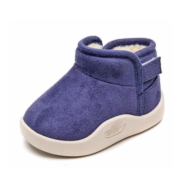 

boots 1-4 years girls ankle baby boy cotton shoes winter children plush short boot kids solid kitten warming snow, Black;grey