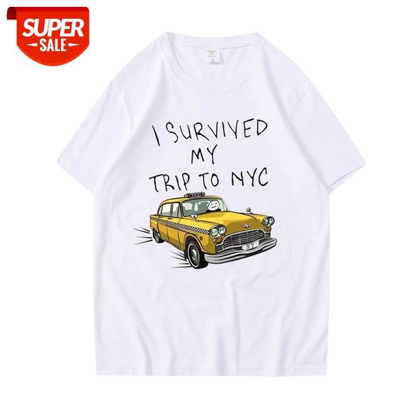 

tom holland same style tees i survived my trip to nyc print casual cotton streetwear men women fashion t shirt #ff0n, White;black