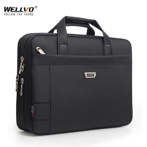

briefcases men casual briefcase male waterproof oxford lapbags business travel handbag documents storage bag solid shoulder xa913zc