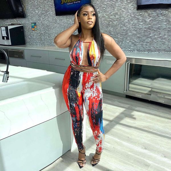 

new 2020 summer men's printed open back drawstring jumpsuit, Gray