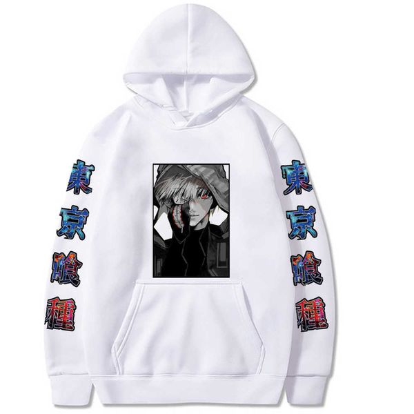 Tokyo Ghoul Fashion Animation Felpe con cappuccio Pullover Top Abbigliamento unisex Y0803 Y0804