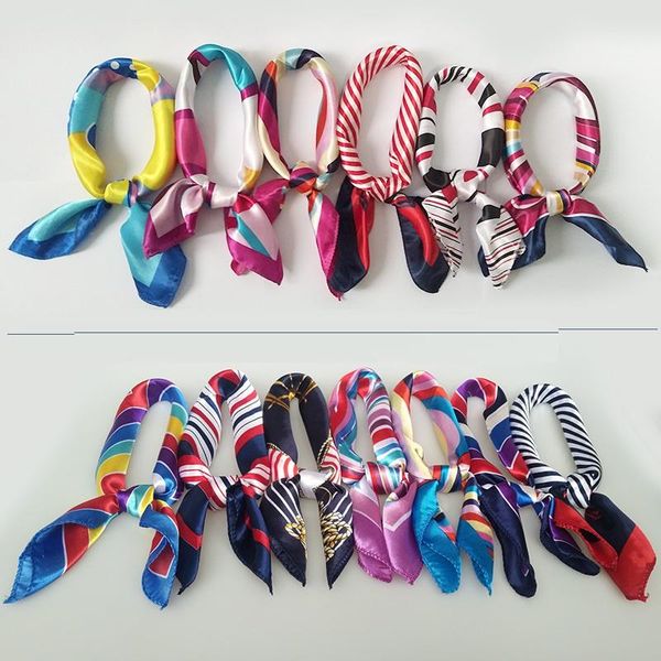 

scarves stewardess simulation silk small square scarf 50 * cm, Blue;gray