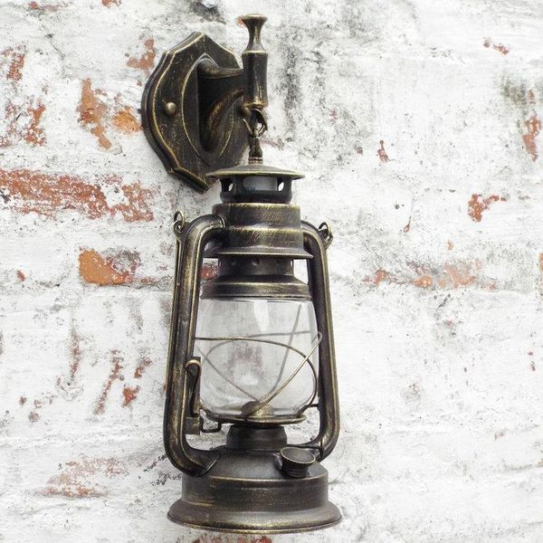 

wall lamp retro classic kerosene lantern antique lights wrought iron vintage industrial red/yellow/black bronze