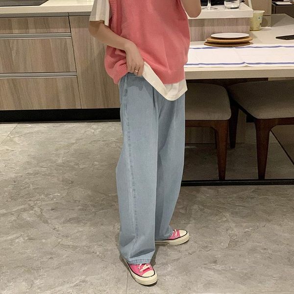 

men's jeans multicolor fashion casual baggy wide-leg men streetwear loose hip-hop straight denim trousers mens -2xl, Blue