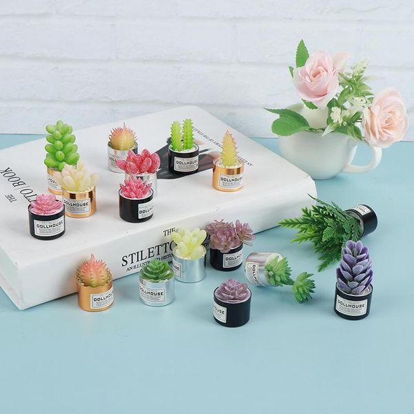 

decorative objects & figurines simulation potted plants green mini tree for 1:12 dollhouse succulent plant miniature in pot doll