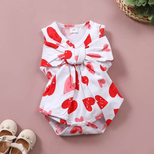 

baby rompers girls one piece clothing kids clothes summer sleeveless bow cartoon love jumpsuit newborn bodysuits dress onesies toddler wear, Blue