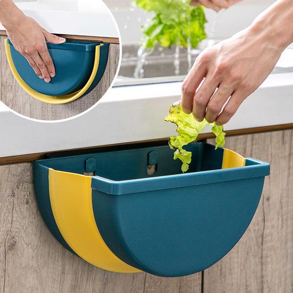 

waste bins kitchen hanging household foldable car trash can wall mounted trashcan for bathroom toilet storage bucket