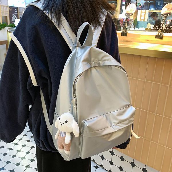 

school bags hocodo kawaii backpack women solid color bag for teenage girl backpacks female cute travel shoulder