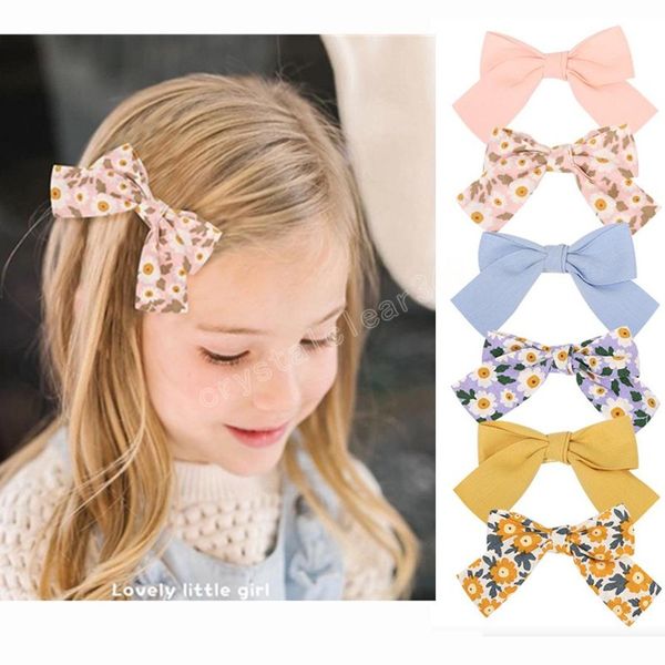 

4 inch baby kids girls barrettes floral solid cute princess hairclippers hairpins children hairpins, Slivery;white