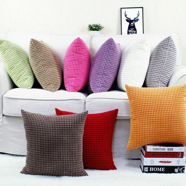 

cushion/decorative pillow simple soft thick velvet checked both sides deco throw case cushion cover