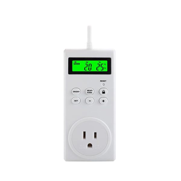 

smart home control eu/uk/us temperature controller multi-function thermostat digital socket outlet w/ timer switch sensor probe heating cool
