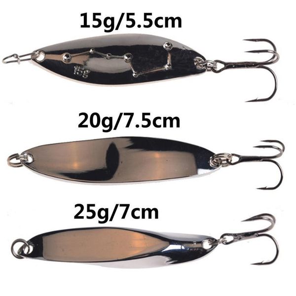 

1pcs metal spoon spinner fishing lure 15g 20g 25g gold sliver sequin hard bait with treble hook carp pike bas jllndv