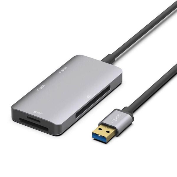 

hubs multi function usb hub adapter, dual 3.0 port tf+cf card reader for pc/laptop