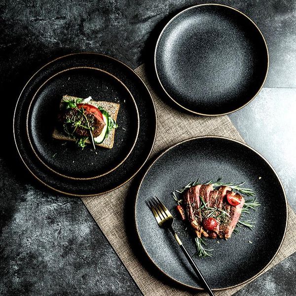

japanese ceramic dinner plates luxury round cookware steak salad snack dinner plates talerze obiadowe kitchen tableware db60pz