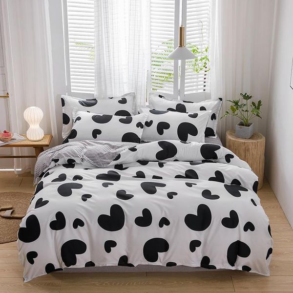 

2021ew aloe vera cotton four-piece suitthree-piece suit bedding sanding quilt cover sheet pillowcase studentskin cotton sheet