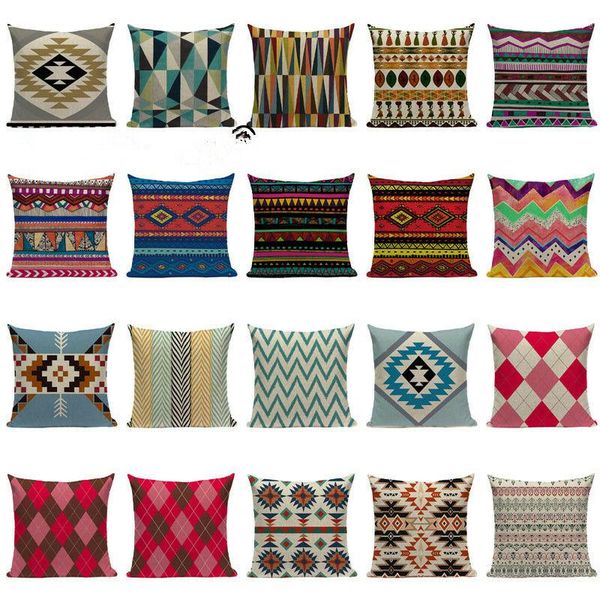 

nordic style bohemia geometry pattern printed cotton cushion cover decoration