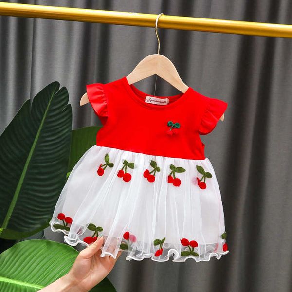 

baby girls summer wedding dresses newborn baby fashion cute lace princess party dress for bebe girls toddler birthdays clothes, Red;yellow