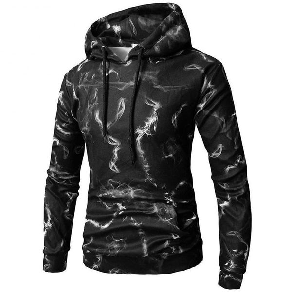 

men's hoodies & sweatshirts 2021 autumn simple black camouflage casual hooded sweater korean plus size loose stretch men sports tide