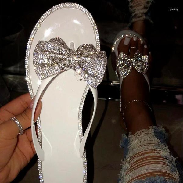 

slippers litthing crystal bowtie women's summer ladies shoes korean pointed baotou flat heel11, Black