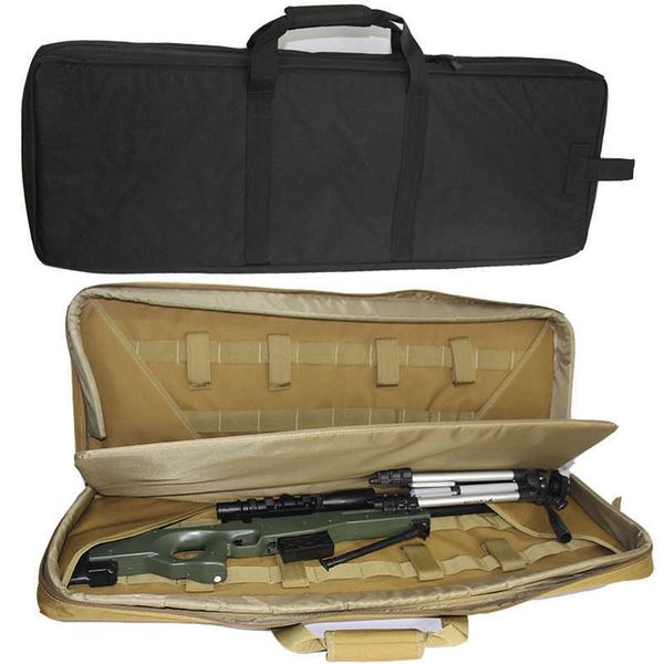 Tactical 90cm Double Rifle Saco Arma Para AR 15 M4 AK47 Carabine Shotgun Case Airsoft Militar Sniper Bag Acessórios de caça q0721