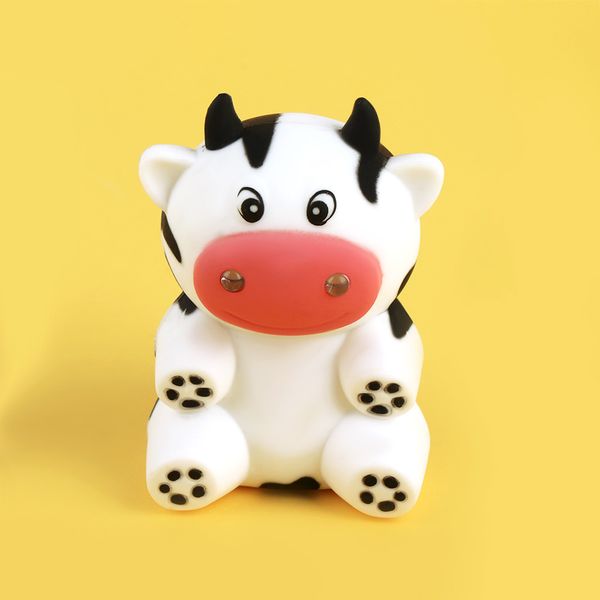 

cartoon little cow animal led keychain keyring with sound portable mini torch flashlight for children kids creative toy