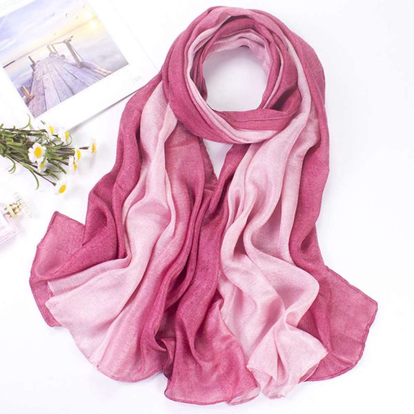 

designer wine red female cotton hemp spring and autumn version pure color shawl dual purpose thin versatile silk warm scarf winter, Blue;black