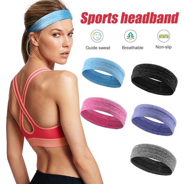 

breathable yoga hair ribbon sweatband gym fitness sports headbands footaball yoga socer running hair elastic band for women men, Yellow;black