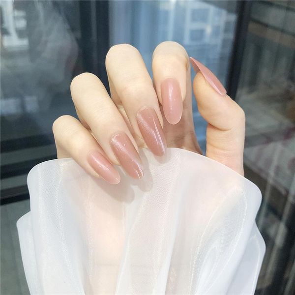 

false nails 24pcs round pinks cat eye wear long paragraph fashion manicure patch save time wearable nail dw, Red;gold