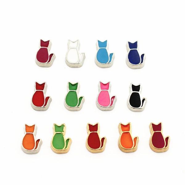 

charms selling 10pcs/lot cat living glass memory locket diy jewelry, Bronze;silver