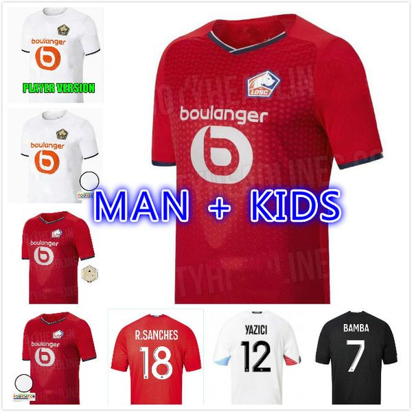 

2021 2022 losc lille soccer jerseys david fonte burak bamba yazici football shirts 21 22 jikone r.sanches t.weah .araujo maillots kids kit, Black;yellow
