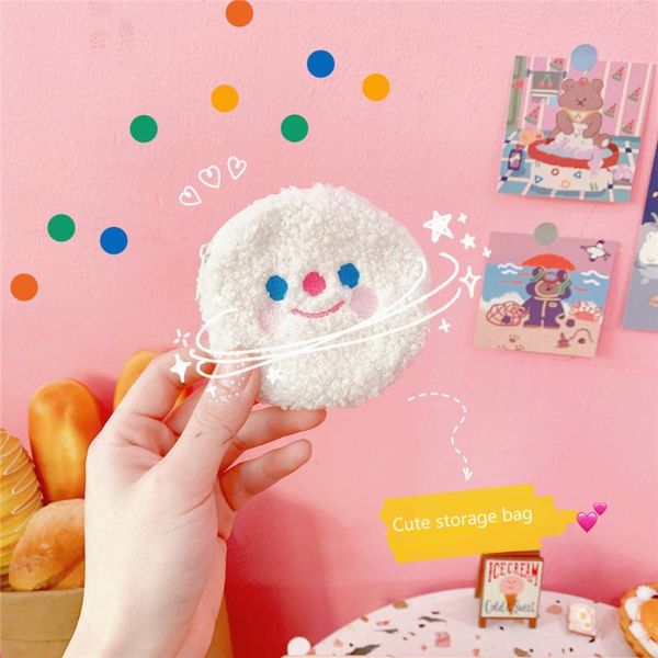 

storage bags korea cute sundries plush bag key card lipstick napkin mini girly heart bear clutch cosmetic