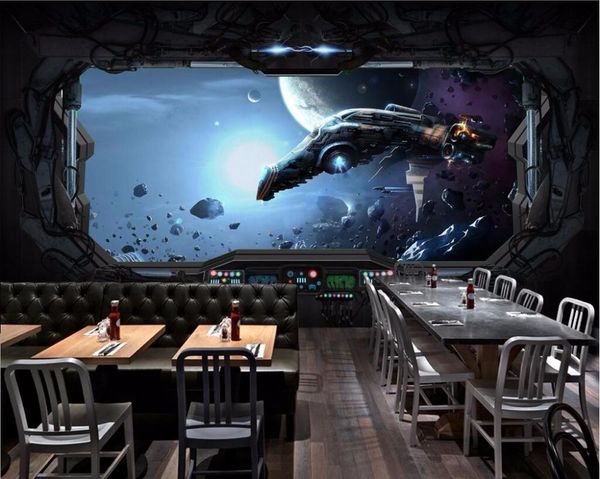 

wallpapers custom mural picture 3d room wallpaper spaceship driving window decoration painting wall murals for walls 3 d