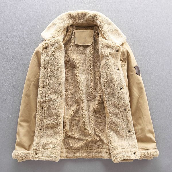 

new 2021 winter faux shearling men's casual warm jacket thicken fleece coat big size 4xl 5xl 4lvs, Black;brown