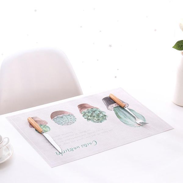 

table runner plant printed dining cushion japanese style pvc mat el western-style placemat home