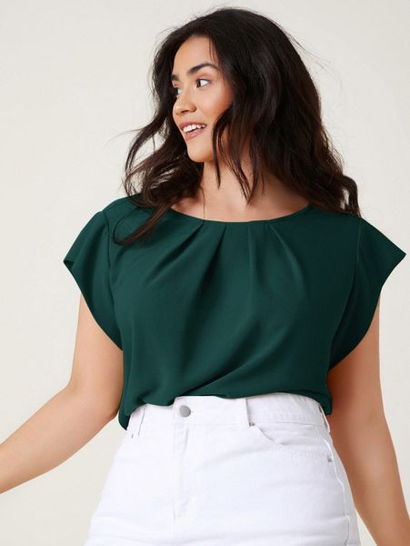 

plus fold pleated solid k3zc#, Black