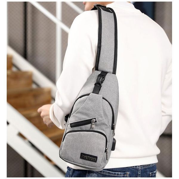 

waist bags solid chest bag men waterproof travel male crossbody usb charging connect small pack single shoulder phone pouch