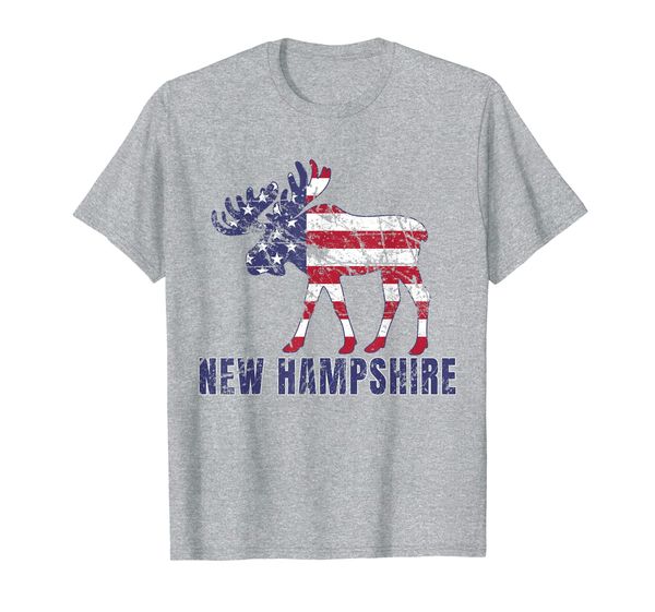

new hampshire usa moose graphic - 'merica nh moose t-shirt, White;black