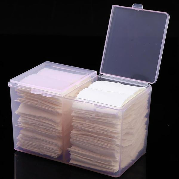 

storage boxes & bins 2 compartments clear nail art gel polish remover cleaning cotton pad swab container organizer holder box
