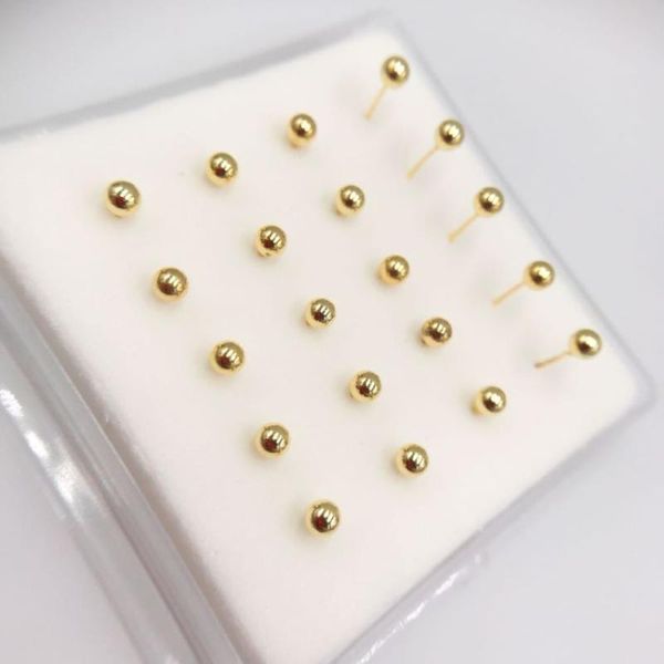 

other classic s925 sterling silver shape ball gold color studs body jewelry piercing ornaments gift end, Slivery;golden