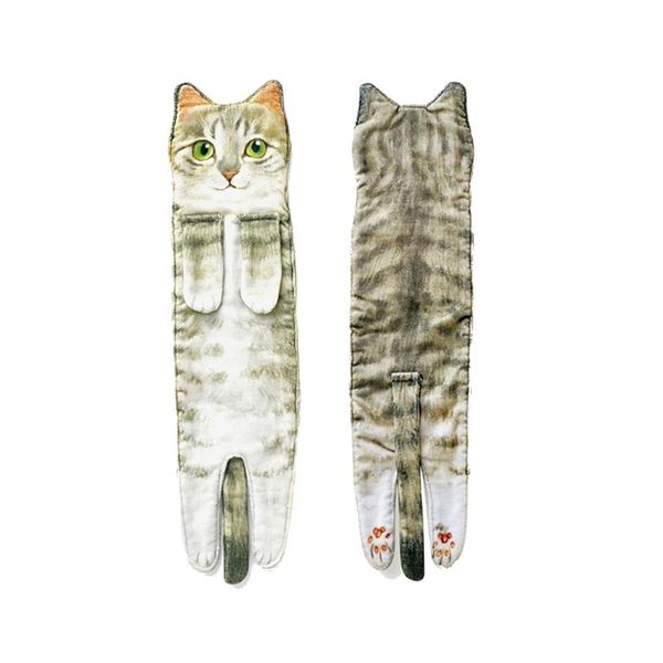 

hats, scarves & gloves sets long cat shaped towel for home quick-dry hand with buckle bathroon kitchen looks like a real kitten 15*52cm he, Blue;gray