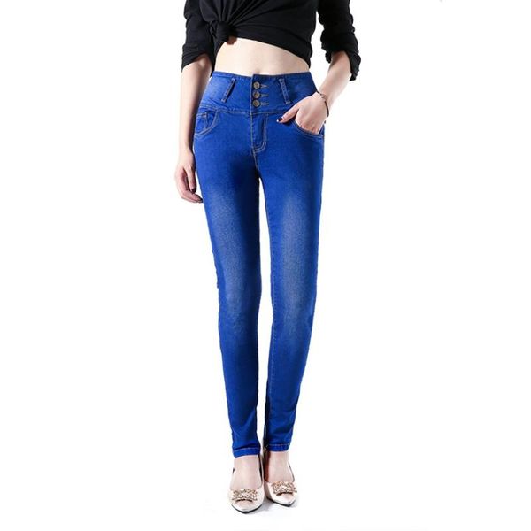 

women's jeans for women black high waist with large size, Blue