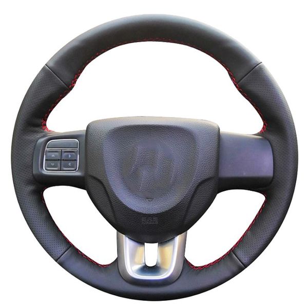 

steering wheel covers black artificial leather hand-stitched car cover for viaggio 2021-2021 ottimo 2014-2021