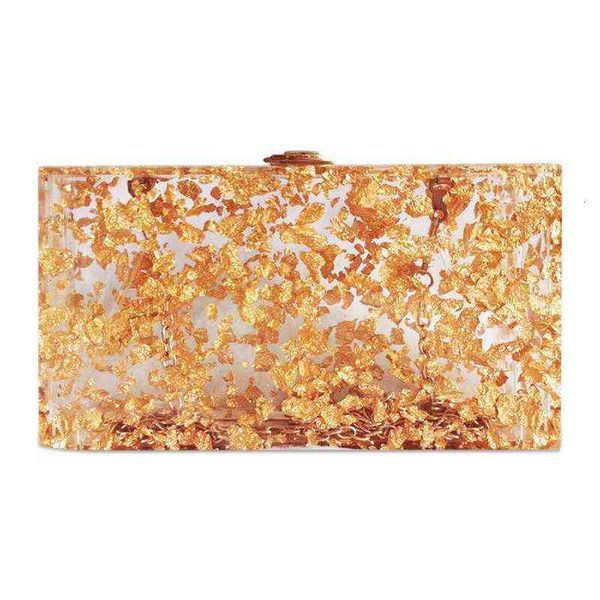 

temperament lady acrylic gold foil square party hand bag chain dinner